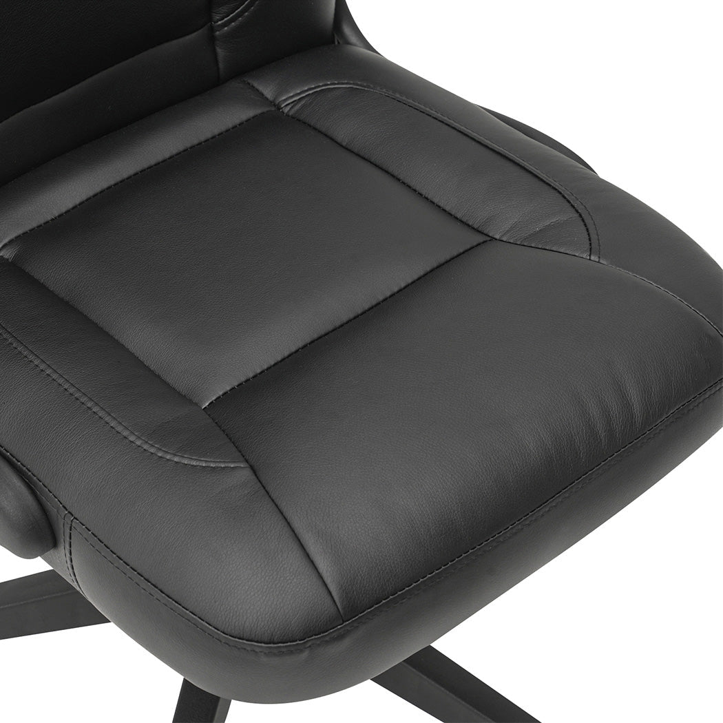 Executive PU Leather Office Chair with Adjustable Height and Flip - Up Armrests - Black - Rivercity House & Home Co. (ABN 18 642 972 209) - Affordable Modern Furniture Australia