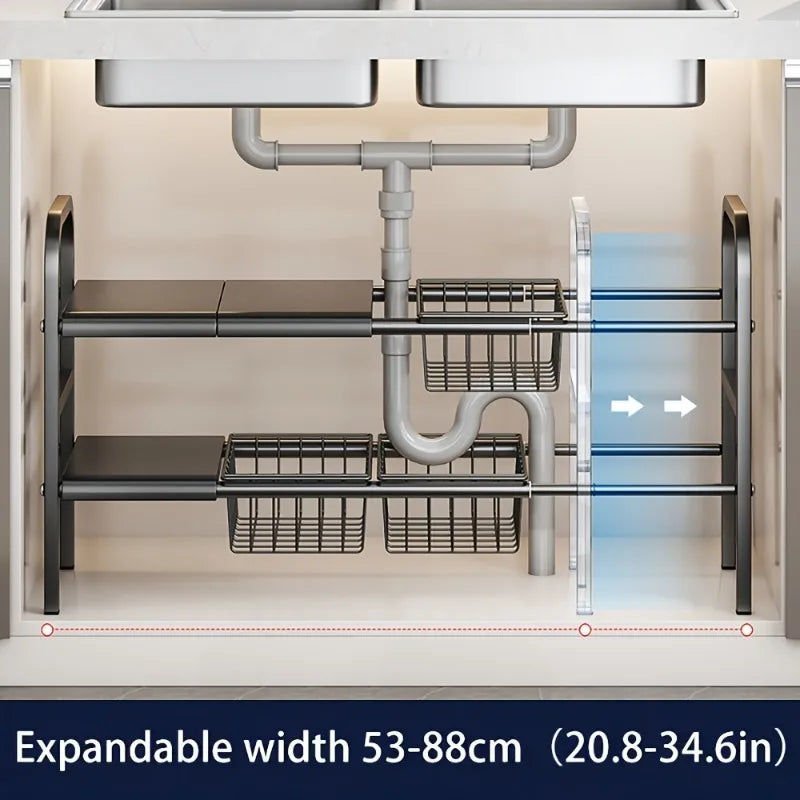 Expandable 8-Panel Under Sink Organizer Set - Home & Garden > DIY > Kitchen & Bathroom DIY - Rivercity House & Home Co. (ABN 18 642 972 209) - Affordable Modern Furniture Australia