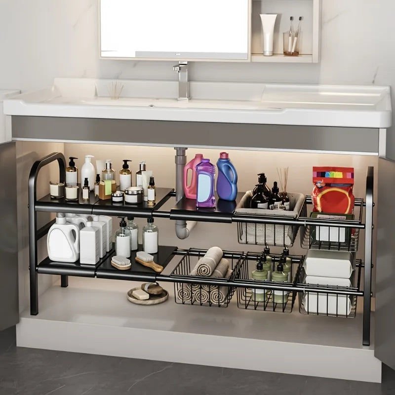 Expandable 8-Panel Under Sink Organizer Set - Home & Garden > DIY > Kitchen & Bathroom DIY - Rivercity House & Home Co. (ABN 18 642 972 209) - Affordable Modern Furniture Australia
