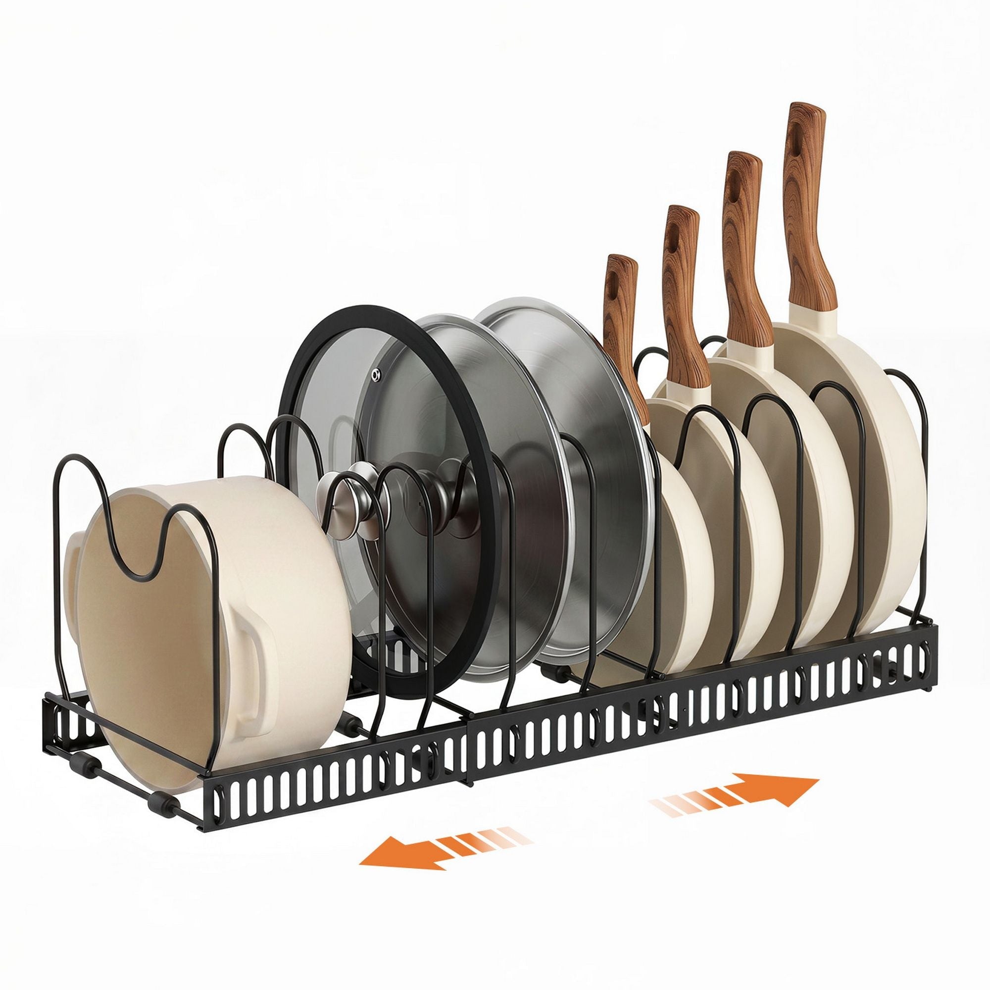 Expandable Pots and Pans Organizer Rack Cookware Holder Kitchen Cabinet Rack - Furniture > Bathroom > Bathroom Cabinets, Cupboards & Storage - Rivercity House & Home Co. (ABN 18 642 972 209) - Affordable Modern Furniture Australia