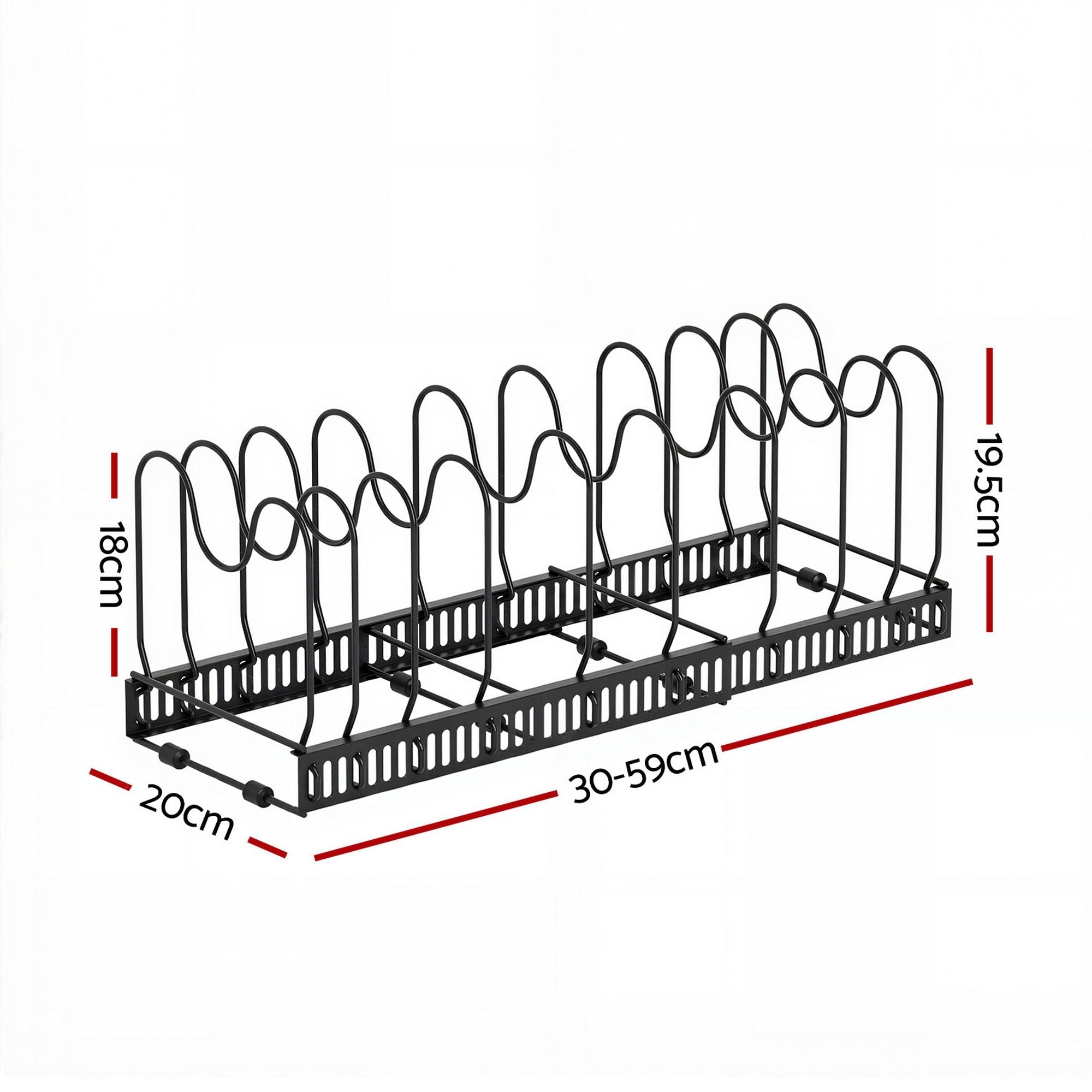 Expandable Pots and Pans Organizer Rack Cookware Holder Kitchen Cabinet Rack - Furniture > Bathroom > Bathroom Cabinets, Cupboards & Storage - Rivercity House & Home Co. (ABN 18 642 972 209) - Affordable Modern Furniture Australia