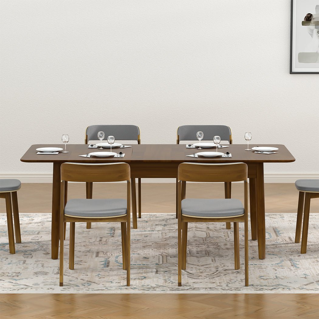 Extendable Dining Table 1.6 - 2m with Butterfly Leaf - Brown - Rivercity House & Home Co. (ABN 18 642 972 209) - Affordable Modern Furniture Australia