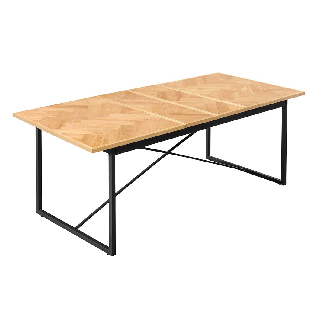 Extendable Rectangle Dining Table 150 - 210cm for Kitchen - Brown - Rivercity House & Home Co. (ABN 18 642 972 209) - Affordable Modern Furniture Australia