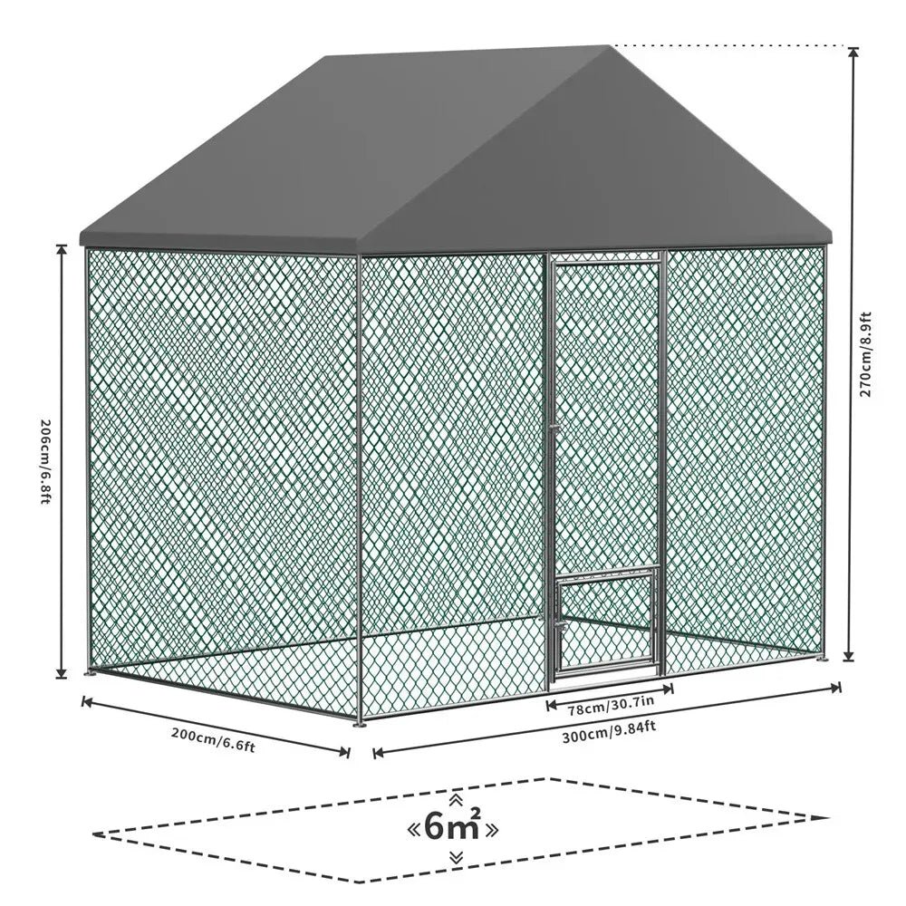 Extra Large Black Chicken Coop Cage Run Rabbit Hutch Walk-In Hen Enclosure 300x200x270cm - Pet Care > Coops & Hutches > Coop & Hutch Accessories - Rivercity House & Home Co. (ABN 18 642 972 209) - Affordable Modern Furniture Australia