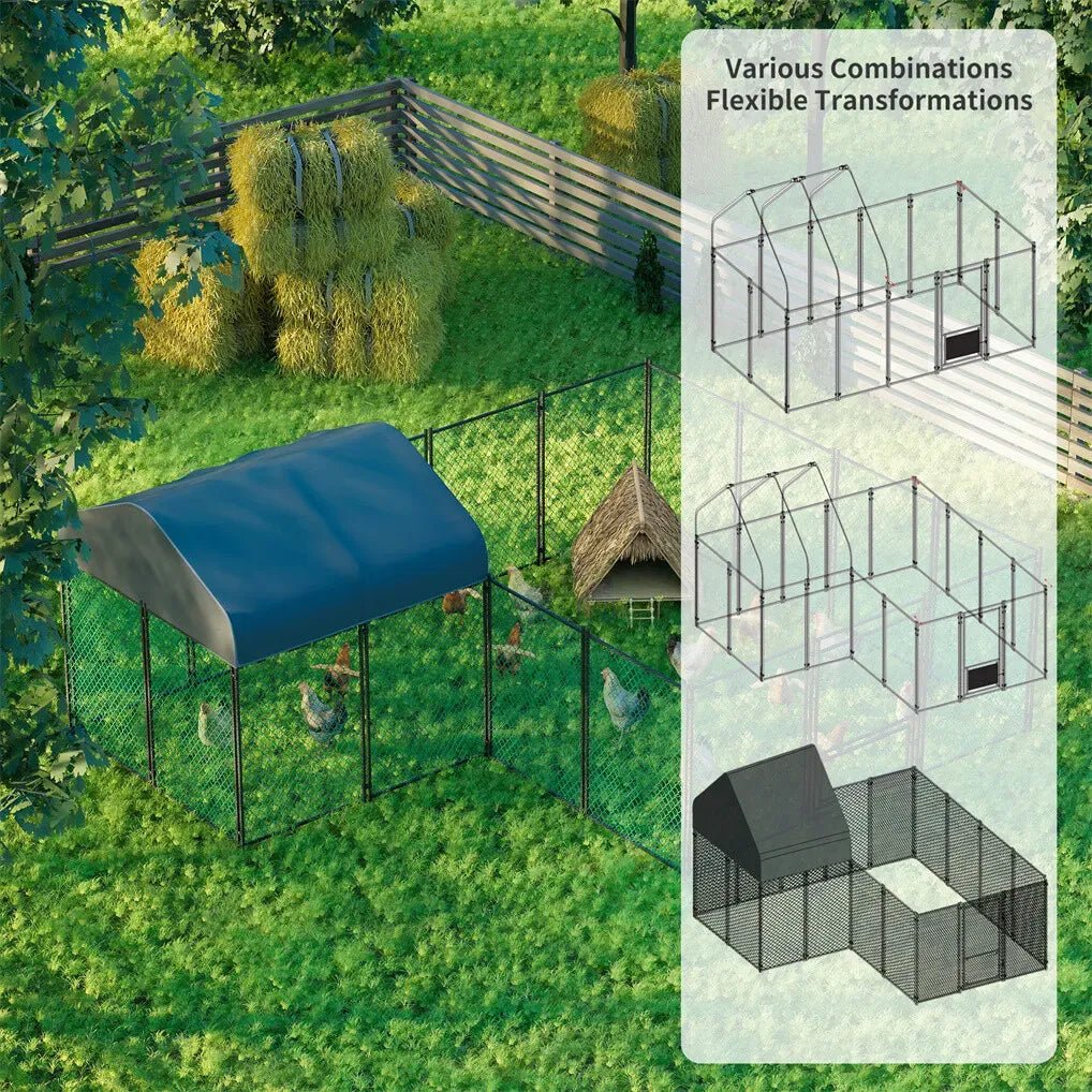 Extra Large Black Chicken Coop Cage Run Rabbit Hutch Walk-In Hen Enclosure 300x200x270cm - Pet Care > Coops & Hutches > Coop & Hutch Accessories - Rivercity House & Home Co. (ABN 18 642 972 209) - Affordable Modern Furniture Australia