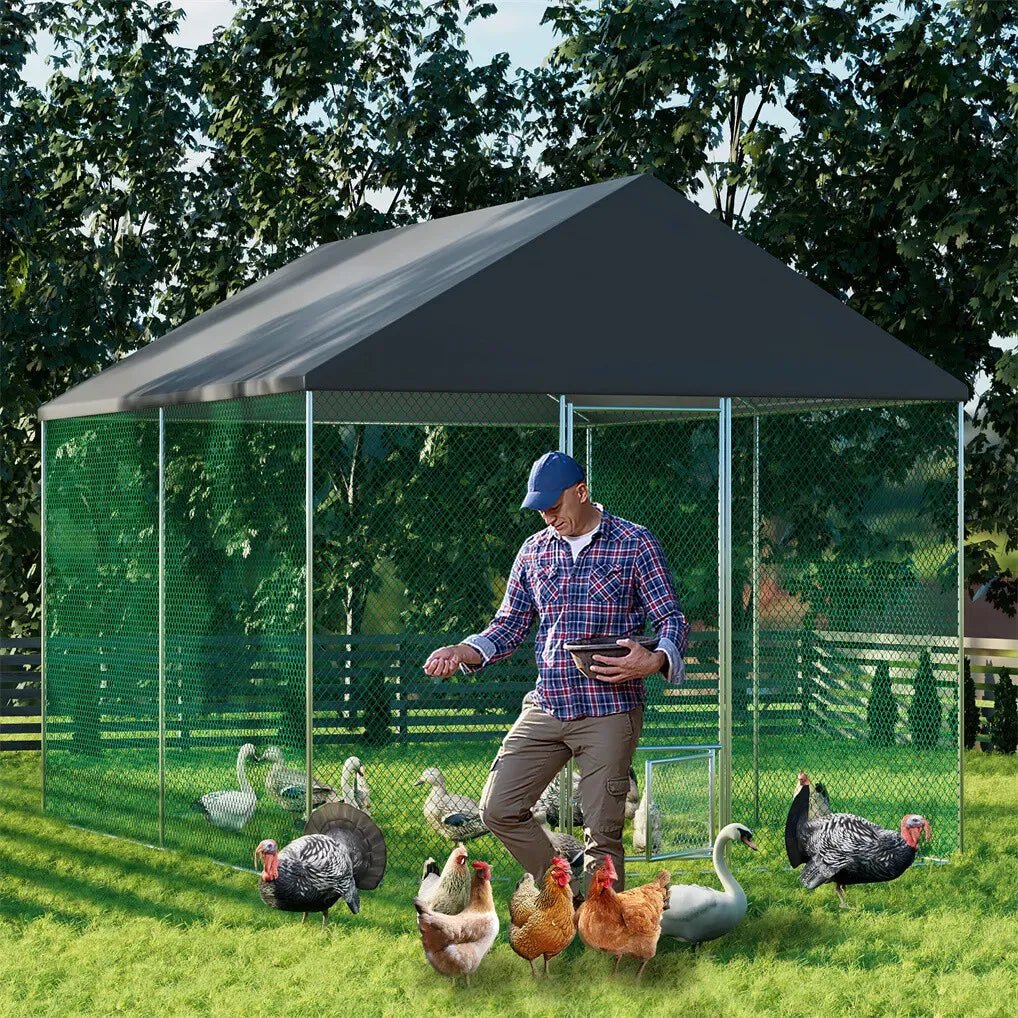 Extra Large Black Chicken Coop Cage Run Rabbit Hutch Walk-In Hen Enclosure 300x200x270cm - Pet Care > Coops & Hutches > Coop & Hutch Accessories - Rivercity House & Home Co. (ABN 18 642 972 209) - Affordable Modern Furniture Australia