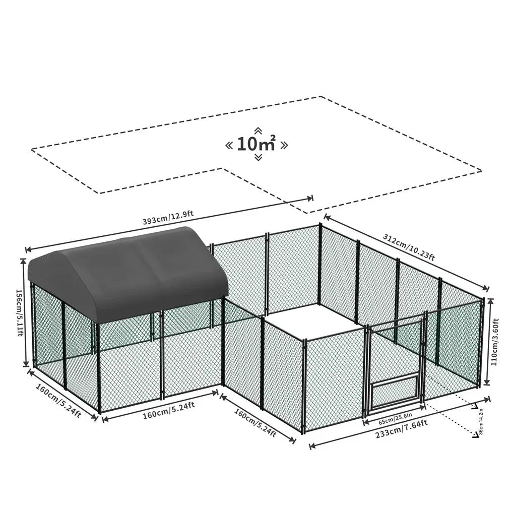 Extra Large Black Chicken Coop Cage Run Rabbit Hutch Walk-In Hen Enclosure 300x200x270cm - Pet Care > Coops & Hutches > Coop & Hutch Accessories - Rivercity House & Home Co. (ABN 18 642 972 209) - Affordable Modern Furniture Australia