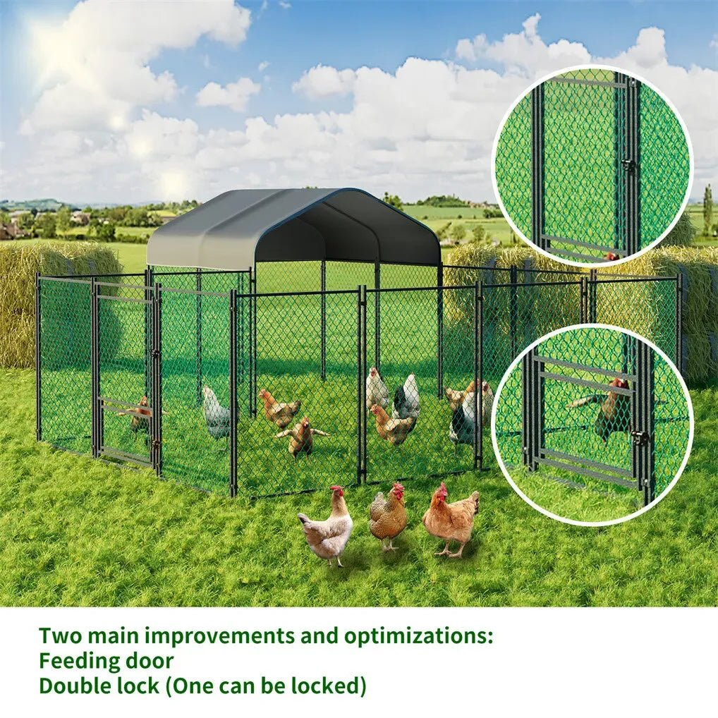 Extra Large Black Chicken Coop Cage Run Rabbit Hutch Walk-In Hen Enclosure 300x200x270cm - Pet Care > Coops & Hutches > Coop & Hutch Accessories - Rivercity House & Home Co. (ABN 18 642 972 209) - Affordable Modern Furniture Australia
