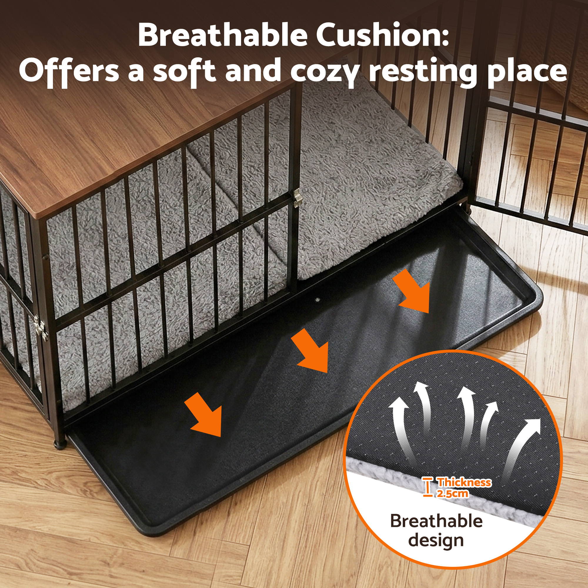 Extra Large Dog Crate Furniture 107cm Dog Cage Puppy Pet Wooden Black - Pet Care > Dog Supplies > Dog Carriers & Crates - Rivercity House & Home Co. (ABN 18 642 972 209) - Affordable Modern Furniture Australia