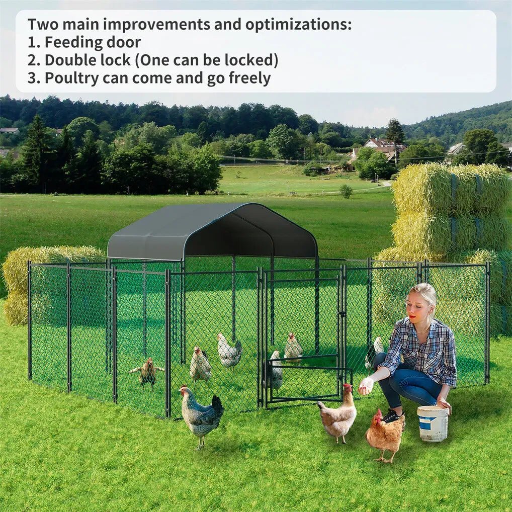 Extra Large Green Chicken Coop Cage 300x600cm with Waterproof Cover and Walk-In Design - Pet Care > Coops & Hutches > Coop & Hutch Accessories - Rivercity House & Home Co. (ABN 18 642 972 209) - Affordable Modern Furniture Australia