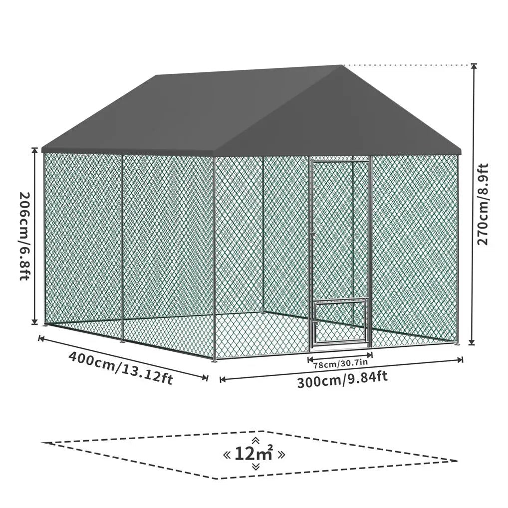 Extra Large Green Chicken Coop Cage Run Rabbit Hutch Walk In Hen Enclosure 300x400x270cm - Pet Care > Coops & Hutches > Small Animal Habitats & Cages - Rivercity House & Home Co. (ABN 18 642 972 209) - Affordable Modern Furniture Australia