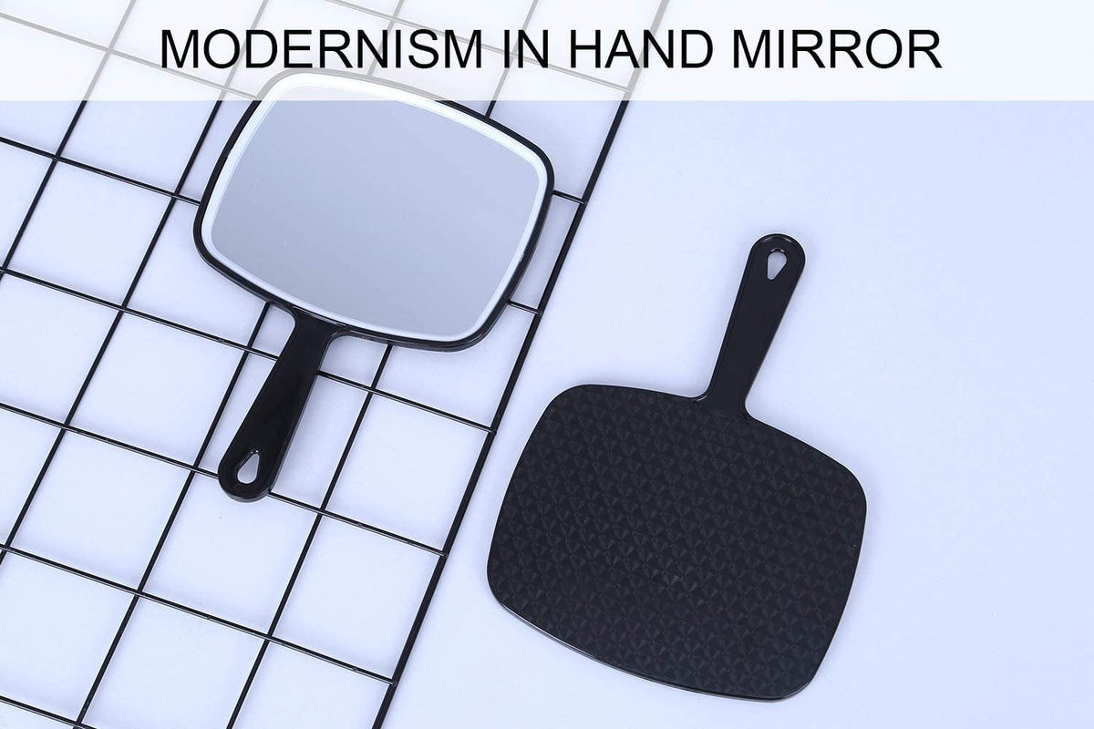 Extra Large Handheld Mirror with Handle 31.5 x 23 cm - Black - Health & Beauty > Makeup > Makeup Mirrors - Rivercity House & Home Co. (ABN 18 642 972 209) - Affordable Modern Furniture Australia
