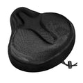 Extra-Wide Gel Padded Bicycle Seat Cushion with Silicone Foam and Shock Absorption for Cruiser, Exercise & Road Bikes - Black