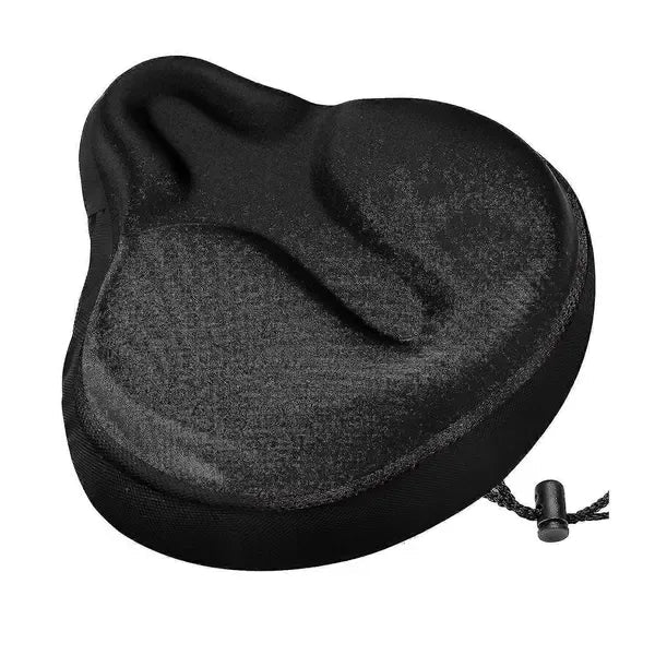 Extra-Wide Gel Padded Bicycle Seat Cushion with Silicone Foam and Shock Absorption for Cruiser, Exercise & Road Bikes - Black - Sports & Fitness > Bikes & Accessories > Bicycle Parts - Rivercity House & Home Co. (ABN 18 642 972 209) - Affordable Modern Furniture Australia