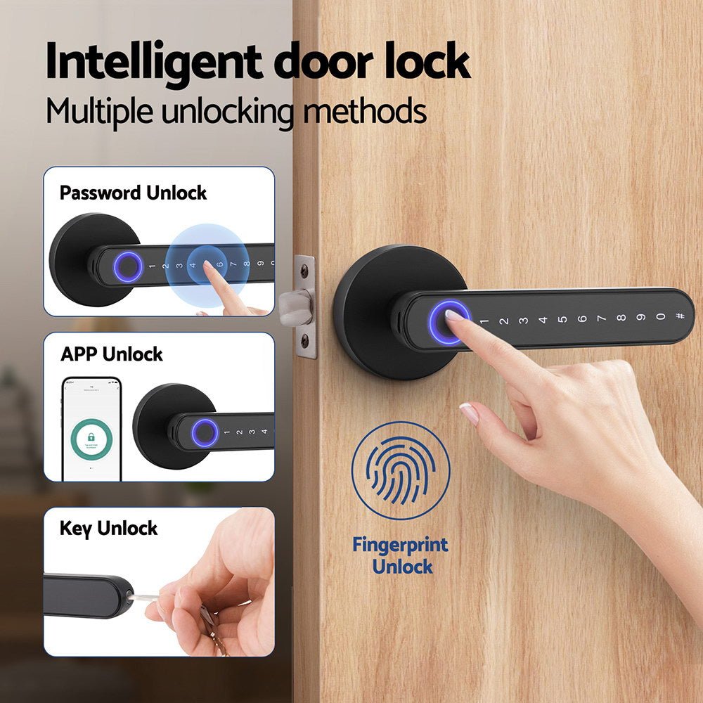 Fingerprint Door Lock Smart Electronic Handle - Home & Garden > Home & Garden Others - Rivercity House & Home Co. (ABN 18 642 972 209) - Affordable Modern Furniture Australia
