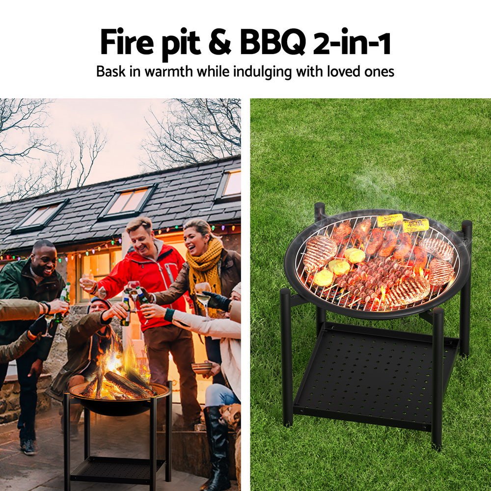Fire Pit BBQ Grill 2 - in - 1 Outdoor - Home & Garden > BBQ - Rivercity House & Home Co. (ABN 18 642 972 209) - Affordable Modern Furniture Australia