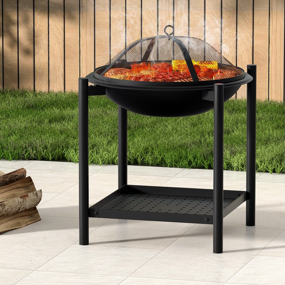 Fire Pit BBQ Grill 2 - in - 1 Outdoor - Home & Garden > BBQ - Rivercity House & Home Co. (ABN 18 642 972 209) - Affordable Modern Furniture Australia