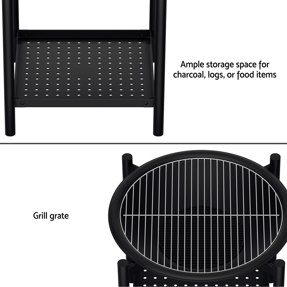 Fire Pit BBQ Grill 2 - in - 1 Outdoor - Home & Garden > BBQ - Rivercity House & Home Co. (ABN 18 642 972 209) - Affordable Modern Furniture Australia