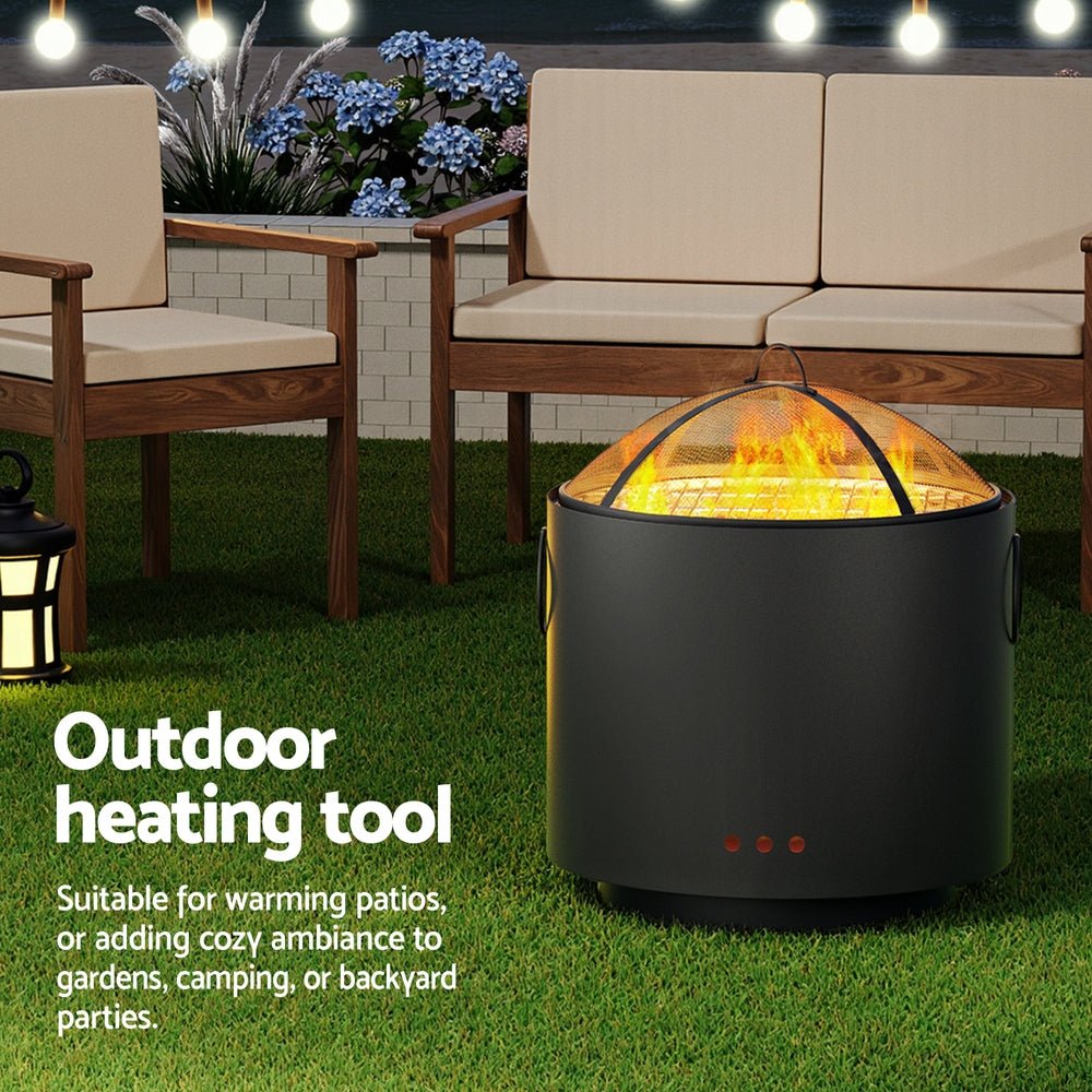 Fire Pit BBQ Portable Deep Bowl Outdoor Fireplace - Home & Garden > Firepits > Fire Pits - Rivercity House & Home Co. (ABN 18 642 972 209) - Affordable Modern Furniture Australia