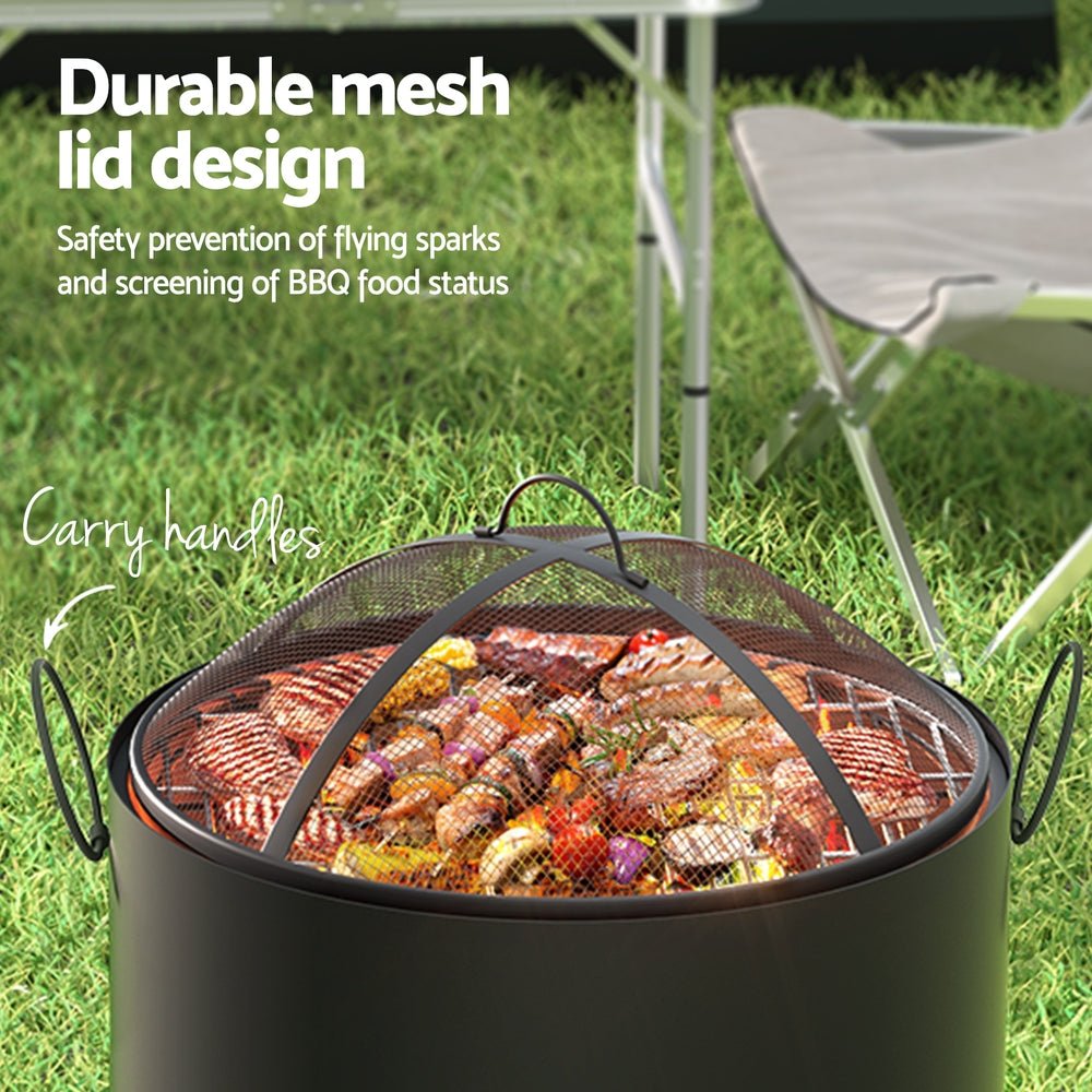 Fire Pit BBQ Portable Deep Bowl Outdoor Fireplace - Home & Garden > Firepits > Fire Pits - Rivercity House & Home Co. (ABN 18 642 972 209) - Affordable Modern Furniture Australia