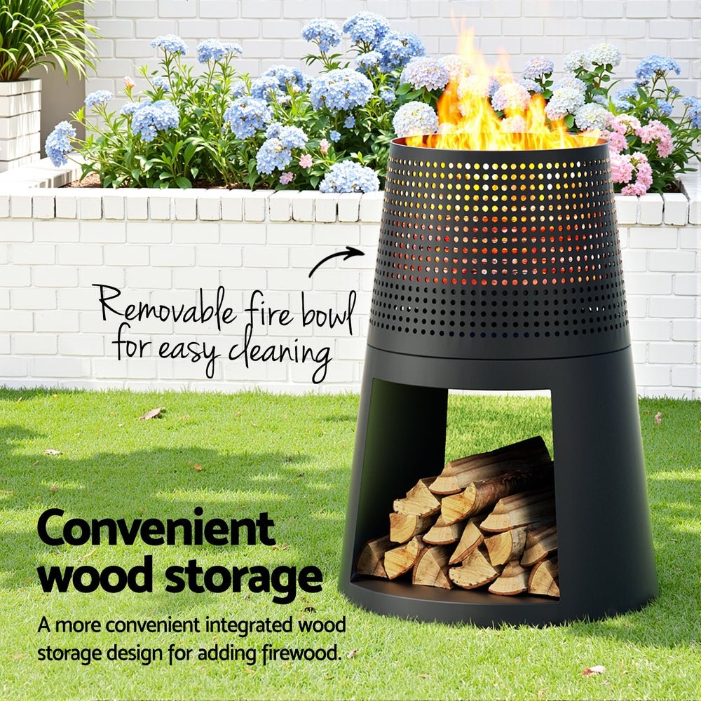 Fire Pit Deep Bowl Iron Outdoor Fireplace - Home & Garden > Firepits > Fire Pits - Rivercity House & Home Co. (ABN 18 642 972 209) - Affordable Modern Furniture Australia