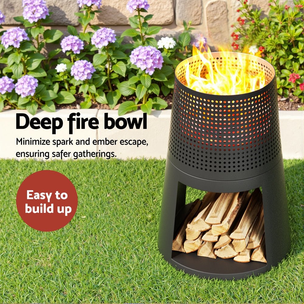 Fire Pit Deep Bowl Iron Outdoor Fireplace - Home & Garden > Firepits > Fire Pits - Rivercity House & Home Co. (ABN 18 642 972 209) - Affordable Modern Furniture Australia
