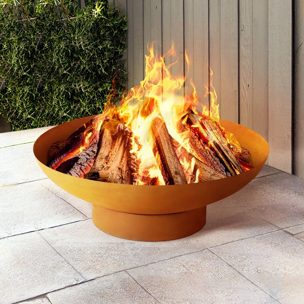 Fire Pit Iron Bowl 80cm Outdoor Patio Fireplace - Home & Garden > Firepits > Fire Pits - Rivercity House & Home Co. (ABN 18 642 972 209) - Affordable Modern Furniture Australia