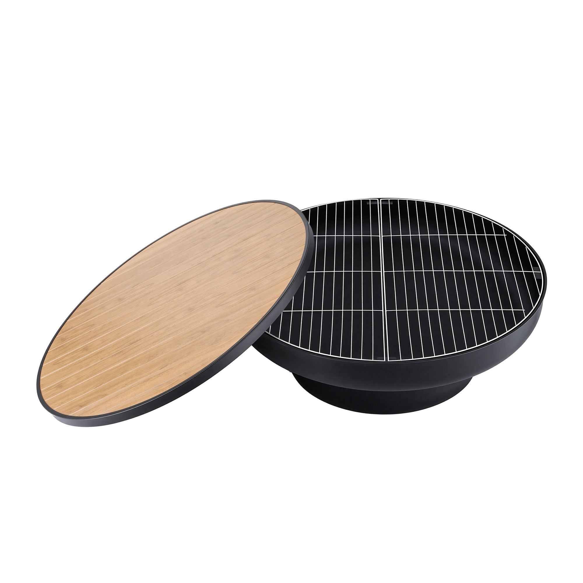 Fire Pit Table with Lid Deep Fire Bowl Wood Burning BBQ Grill for Backyard Camping Patio Picnic - Home & Garden > Firepits > Fire Pits - Rivercity House & Home Co. (ABN 18 642 972 209) - Affordable Modern Furniture Australia
