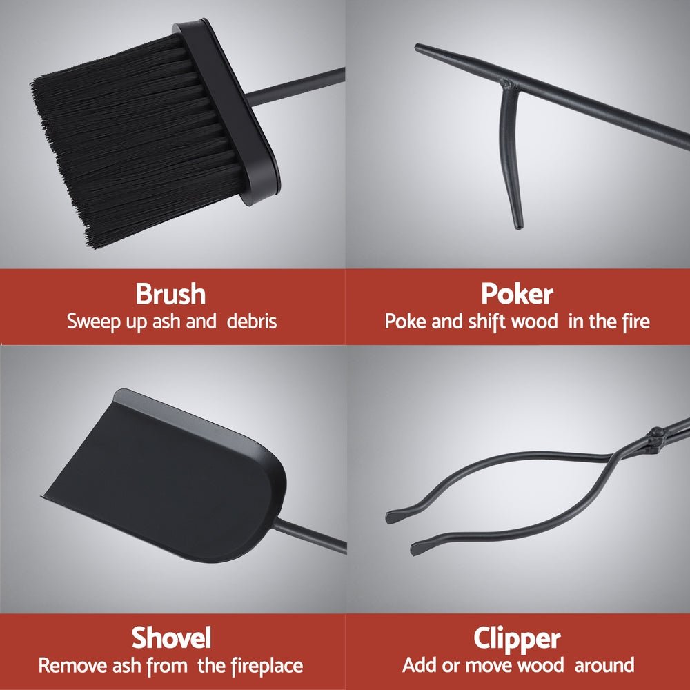 Fire Pit Tool Set 5 PCS - Home & Garden > Firepits > Fire Pit Accessories - Rivercity House & Home Co. (ABN 18 642 972 209) - Affordable Modern Furniture Australia