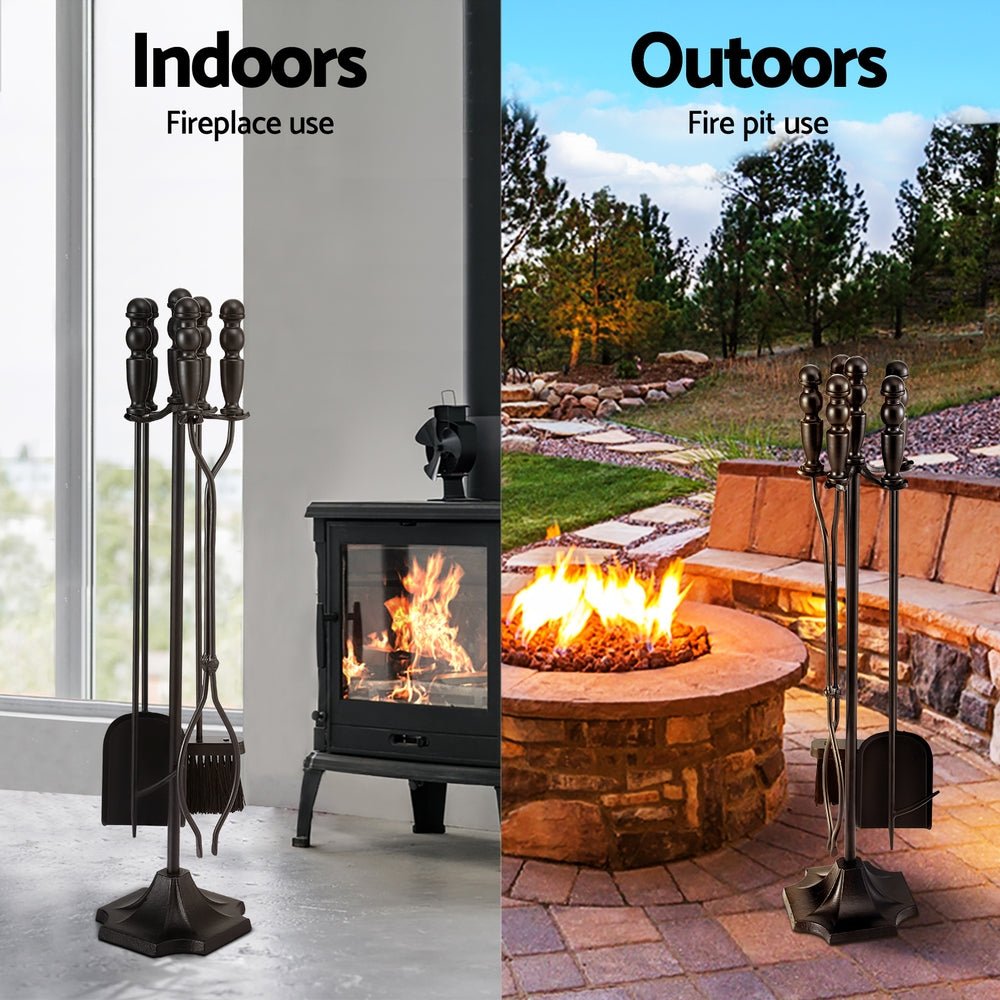 Fire Pit Tool Set 5 PCS - Home & Garden > Firepits > Fire Pit Accessories - Rivercity House & Home Co. (ABN 18 642 972 209) - Affordable Modern Furniture Australia