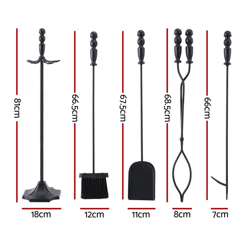 Fire Pit Tool Set 5 PCS - Home & Garden > Firepits > Fire Pit Accessories - Rivercity House & Home Co. (ABN 18 642 972 209) - Affordable Modern Furniture Australia