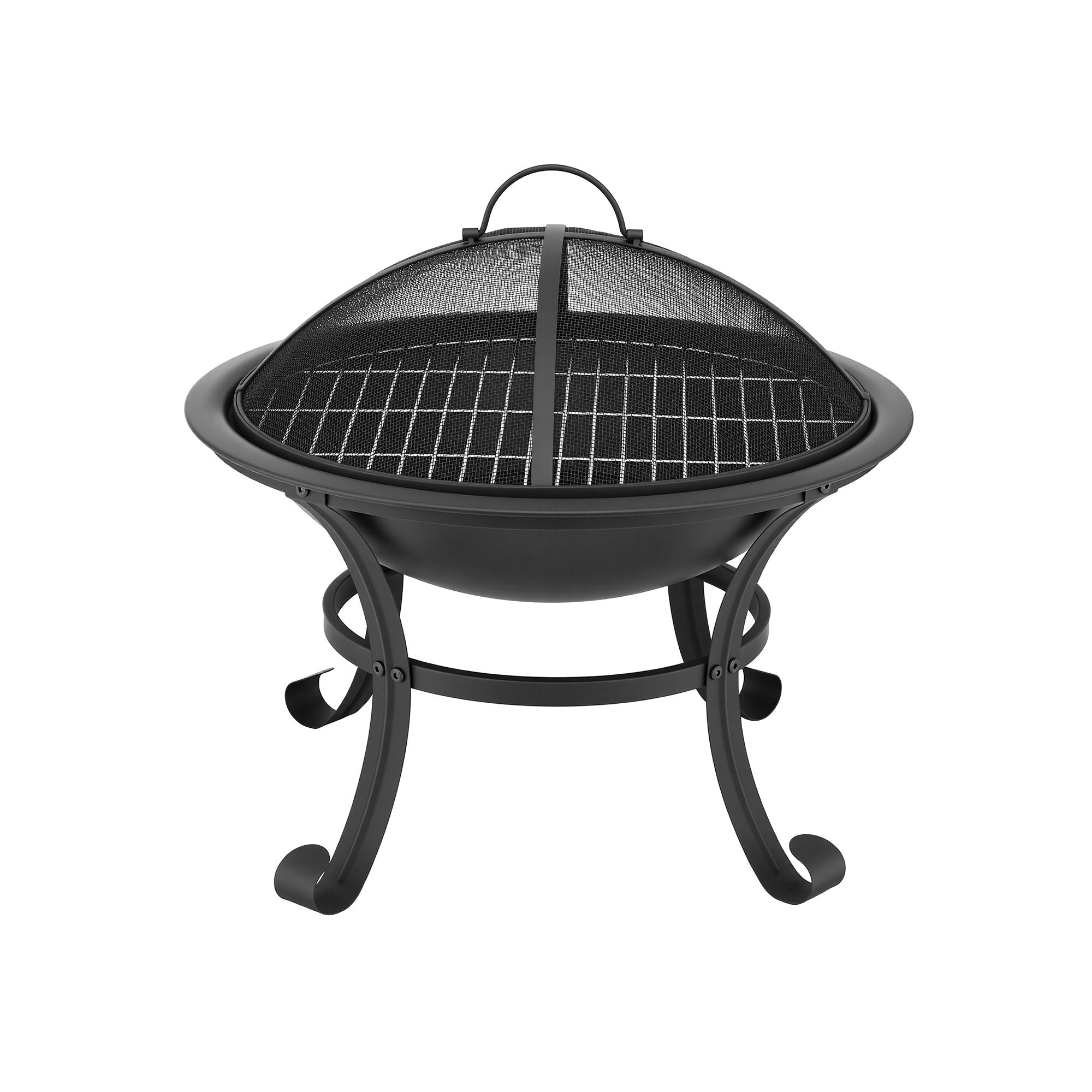 Fire Pit with Mesh Lid and Fire Picker BBQ Grill Wood Burning Outdoor Camping - Home & Garden > Firepits > Fire Pits - Rivercity House & Home Co. (ABN 18 642 972 209) - Affordable Modern Furniture Australia