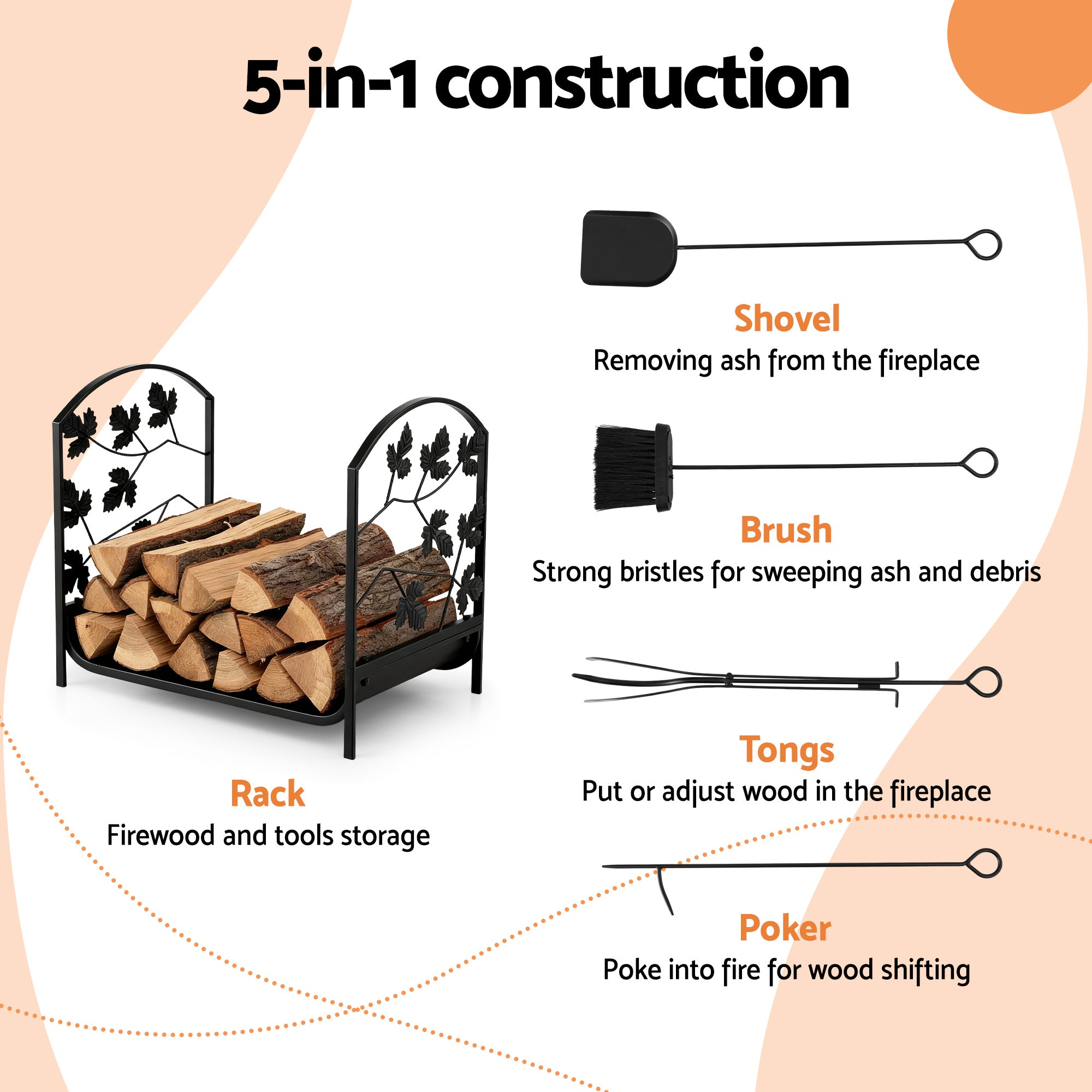 Firewood Rack 48cm Wood Rack Firewood Storage Indoor Outdoor Black - Home & Garden > Garden Tools > Gardening Accessories - Rivercity House & Home Co. (ABN 18 642 972 209) - Affordable Modern Furniture Australia