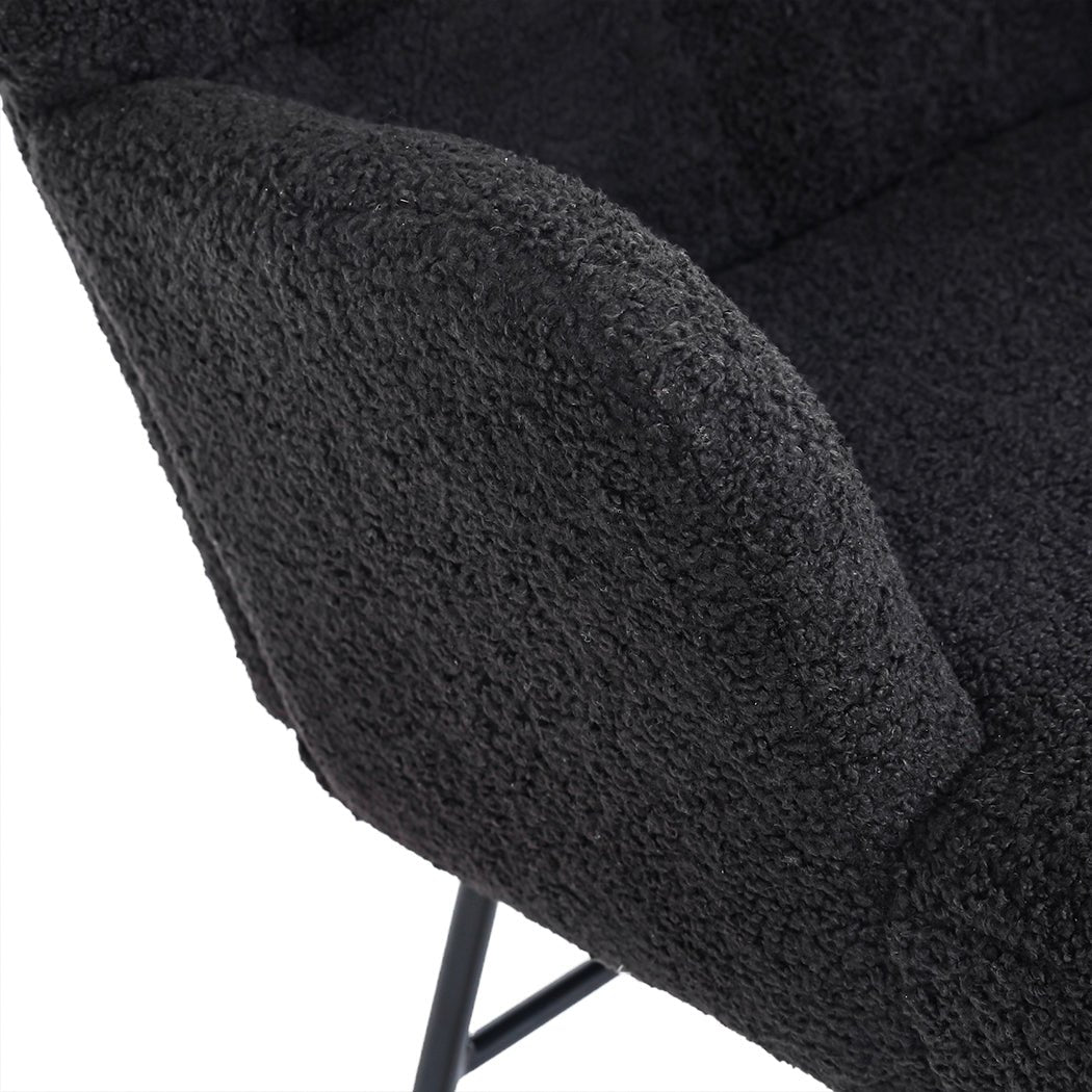 Fleece Rocking Chair with Solid Wood Rockers - Grey - Rivercity House & Home Co. (ABN 18 642 972 209) - Affordable Modern Furniture Australia