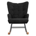 Fleece Rocking Chair with Solid Wood Rockers - Grey