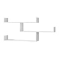 3 Tier Floating Wall Shelf with Anti-Drop Panel - White