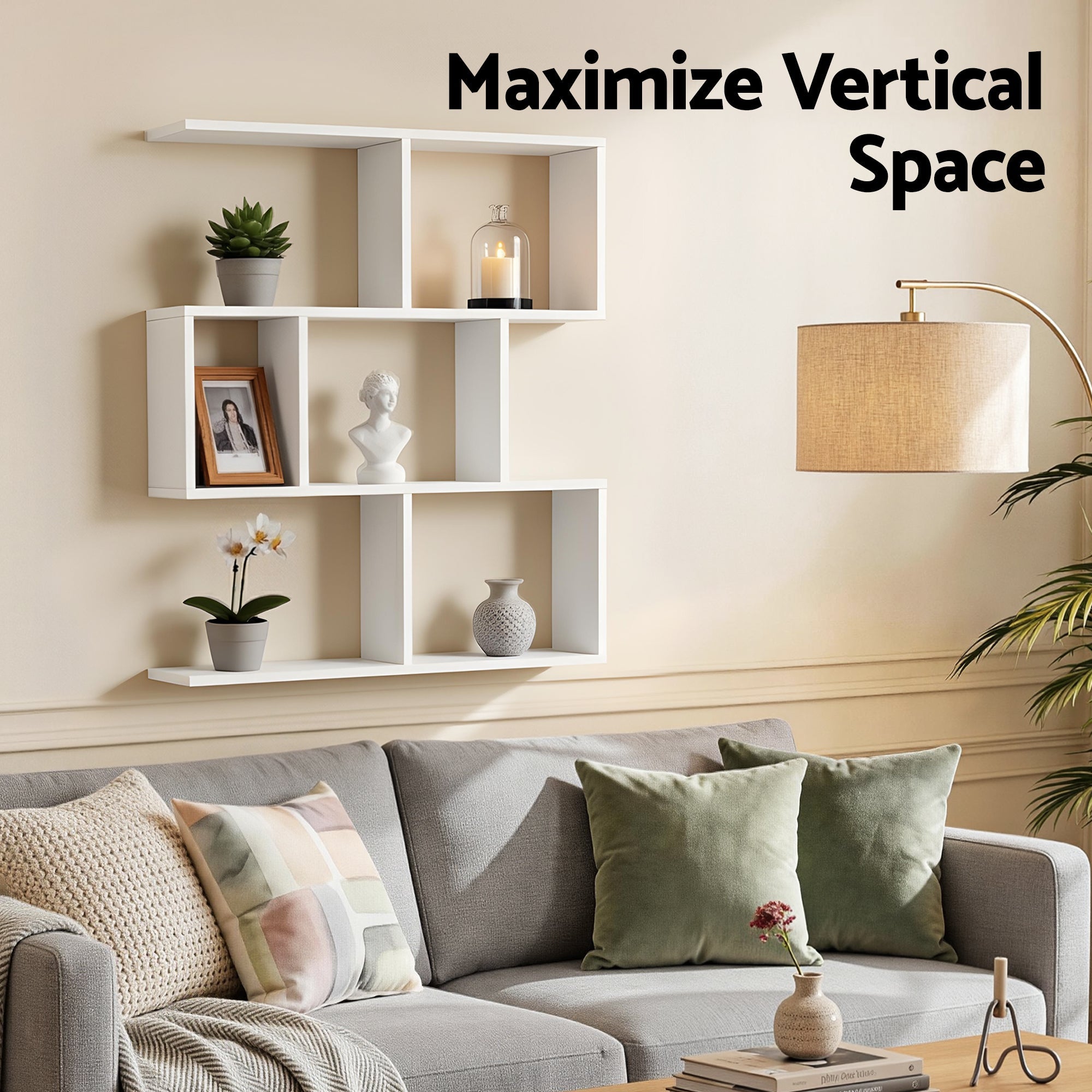 Floating Wall Shelf Bookshelf 3 - Tier Display Storage Organiser White - Furniture > Living Room > Bookcases & Shelves - Rivercity House & Home Co. (ABN 18 642 972 209) - Affordable Modern Furniture Australia