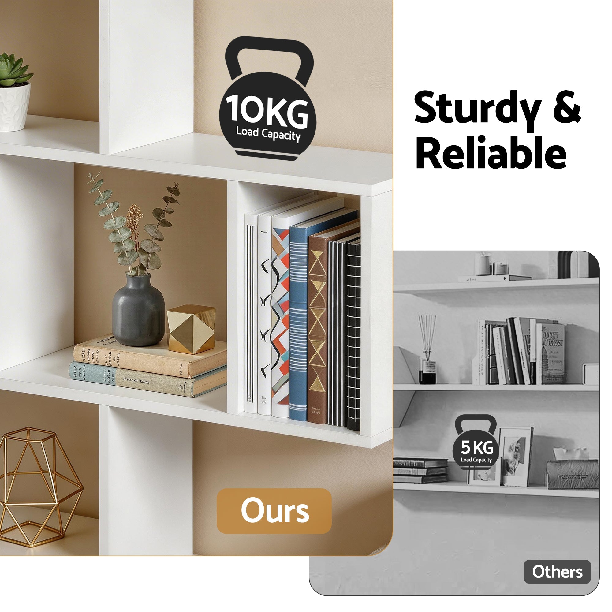 Floating Wall Shelf Bookshelf 3 - Tier Display Storage Organiser White - Furniture > Living Room > Bookcases & Shelves - Rivercity House & Home Co. (ABN 18 642 972 209) - Affordable Modern Furniture Australia