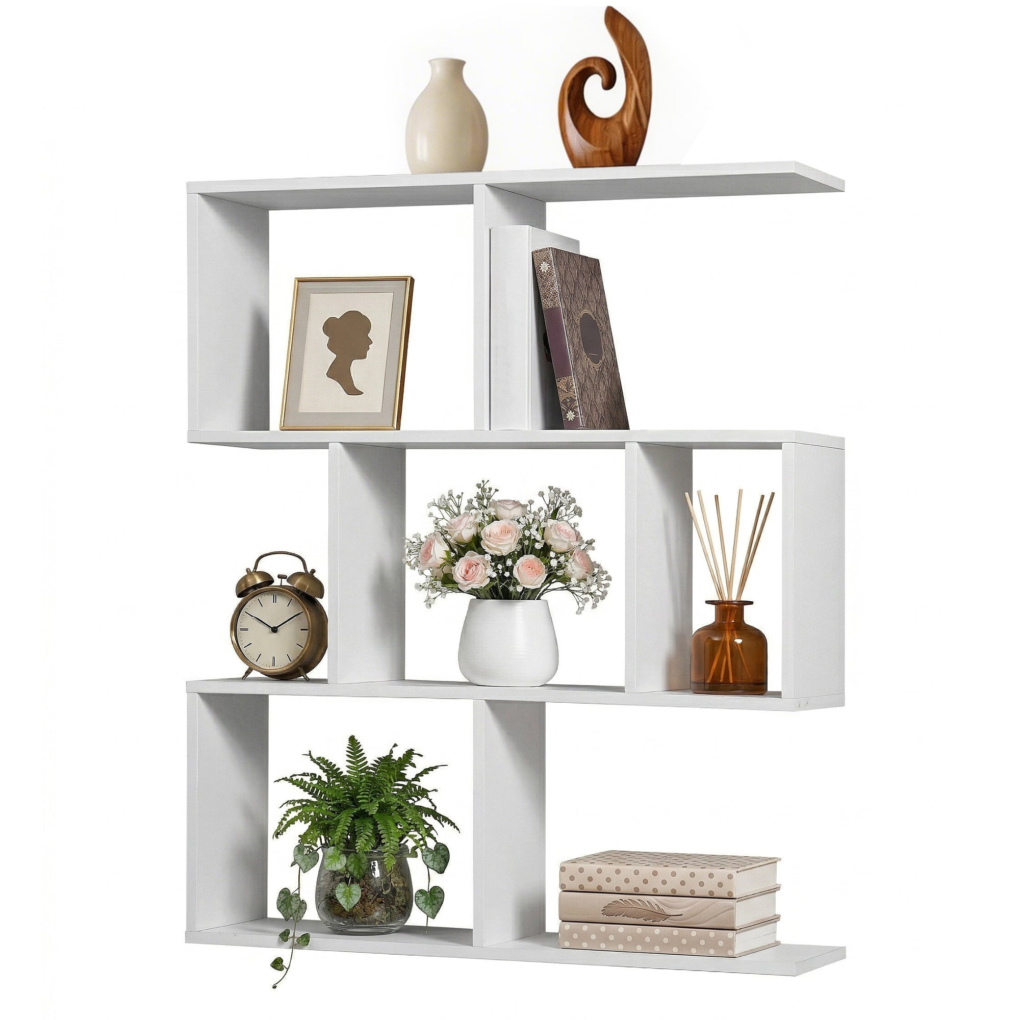 Floating Wall Shelf Bookshelf 3 - Tier Display Storage Organiser White - Furniture > Living Room > Bookcases & Shelves - Rivercity House & Home Co. (ABN 18 642 972 209) - Affordable Modern Furniture Australia