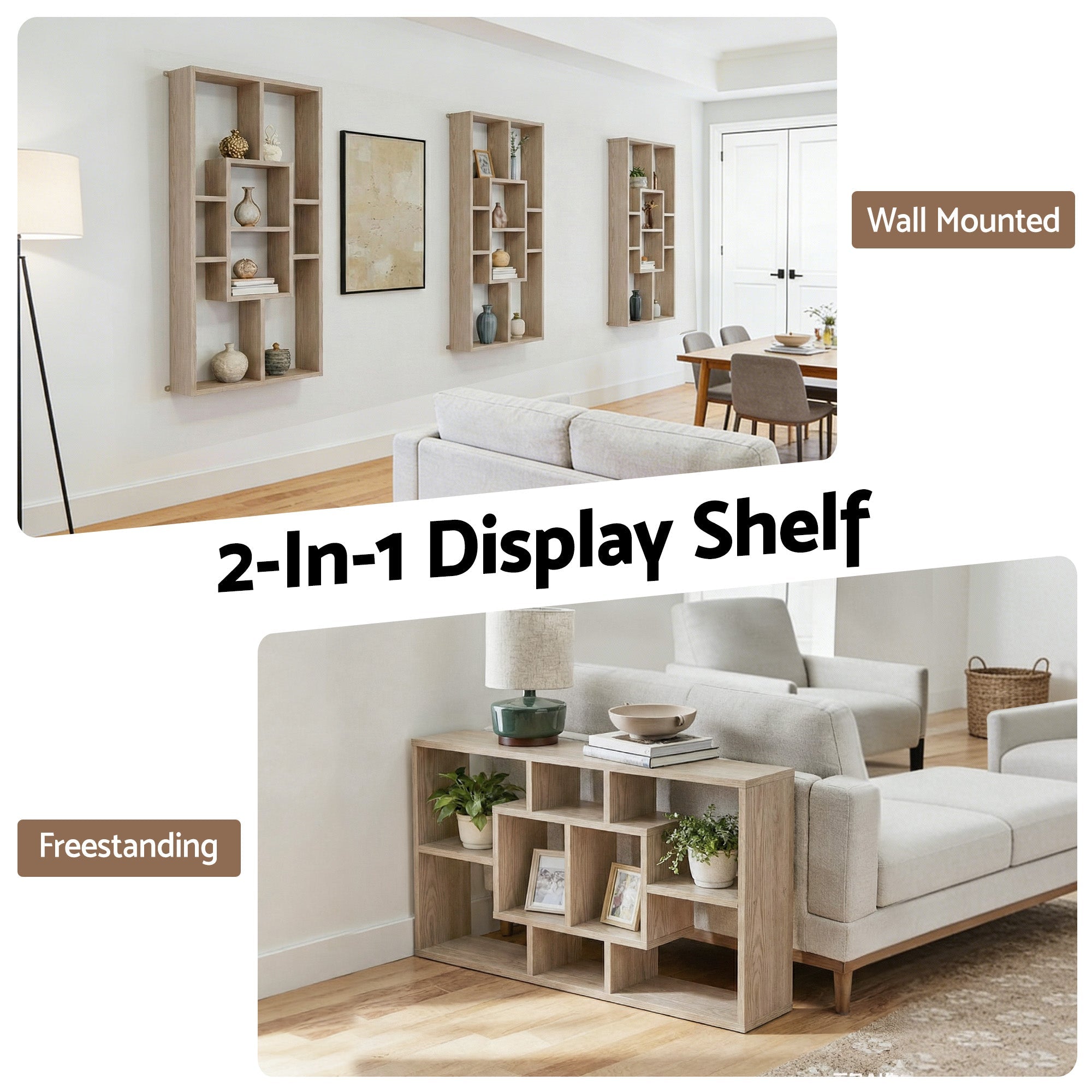 Floating Wall Shelves Bookshelf Wood - Furniture > Living Room > Bookcases & Shelves - Rivercity House & Home Co. (ABN 18 642 972 209) - Affordable Modern Furniture Australia