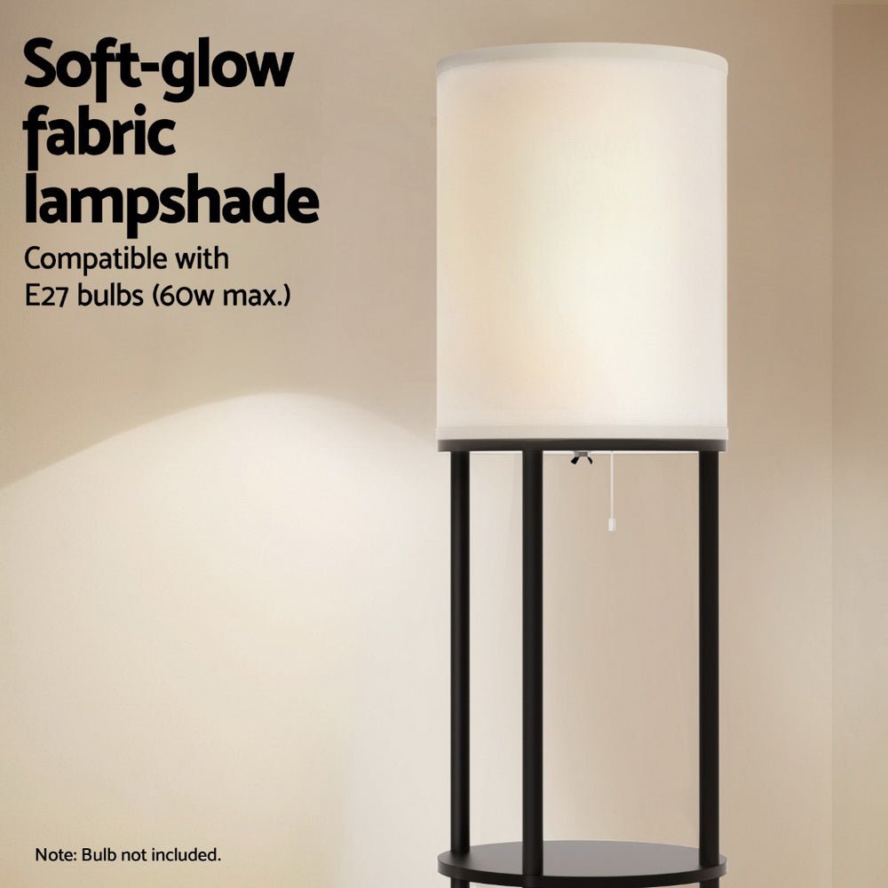 Floor Lamp 3 Tier Shelf Storage LED Light Stand Home Room Vintage Round - Home & Garden > Lighting > Floor Lamps - Rivercity House & Home Co. (ABN 18 642 972 209) - Affordable Modern Furniture Australia