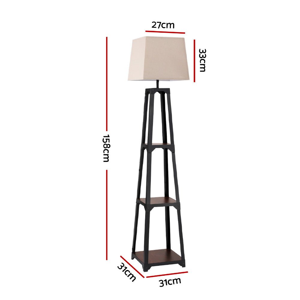 Floor Lamp 3 Tier Shelf Storage LED Light Stand Home Room Vintage White - Home & Garden > Lighting > Floor Lamps - Rivercity House & Home Co. (ABN 18 642 972 209) - Affordable Modern Furniture Australia