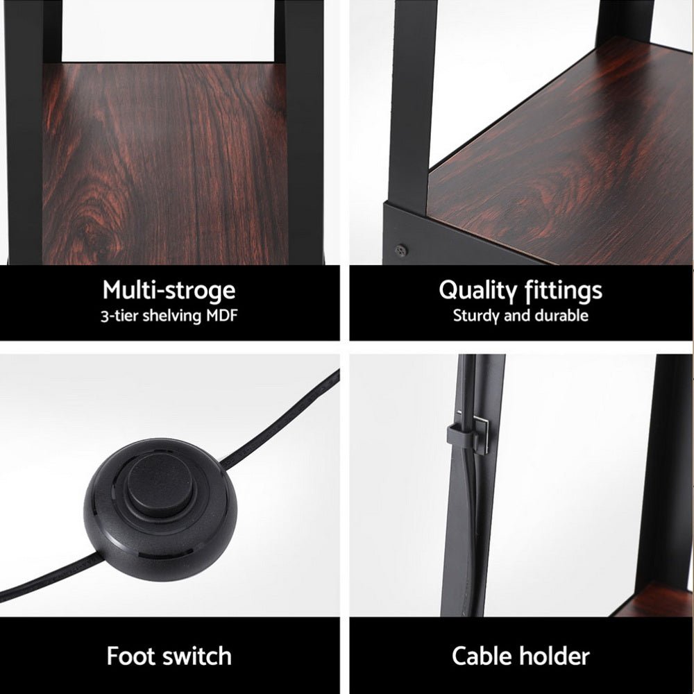 Floor Lamp 3 Tier Shelf Storage LED Light Stand Home Room Vintage White - Home & Garden > Lighting > Floor Lamps - Rivercity House & Home Co. (ABN 18 642 972 209) - Affordable Modern Furniture Australia