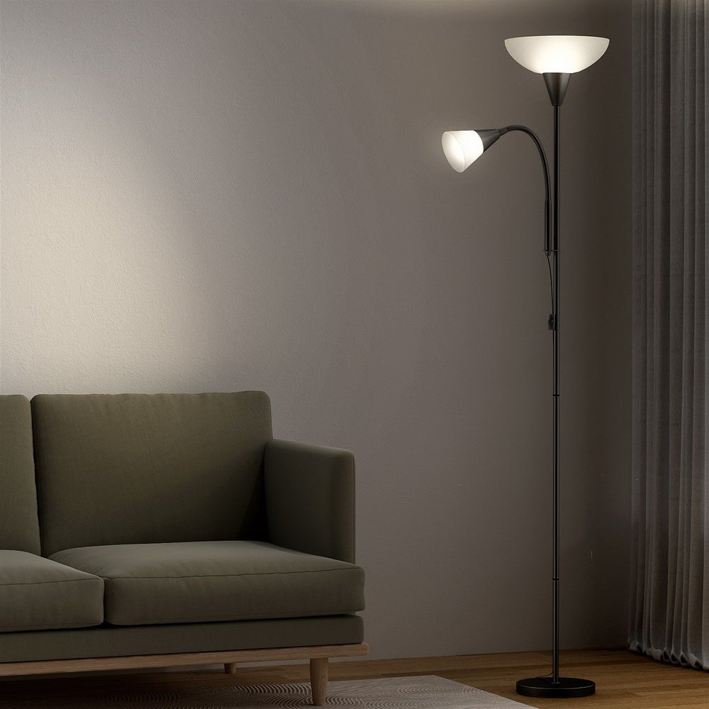 Floor Lamp Mother and Child Modern Home Living Room Office Reading Black - Home & Garden > Lighting > Floor Lamps - Rivercity House & Home Co. (ABN 18 642 972 209) - Affordable Modern Furniture Australia