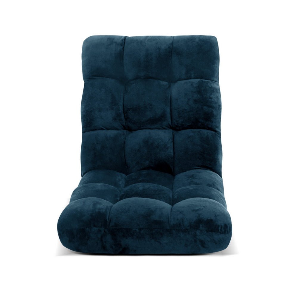 Floor Lounge Sofa Bed Flannel Fabric Navy - Furniture > Bar Stools & Chairs > Arm Chairs & Recliners - Rivercity House & Home Co. (ABN 18 642 972 209) - Affordable Modern Furniture Australia