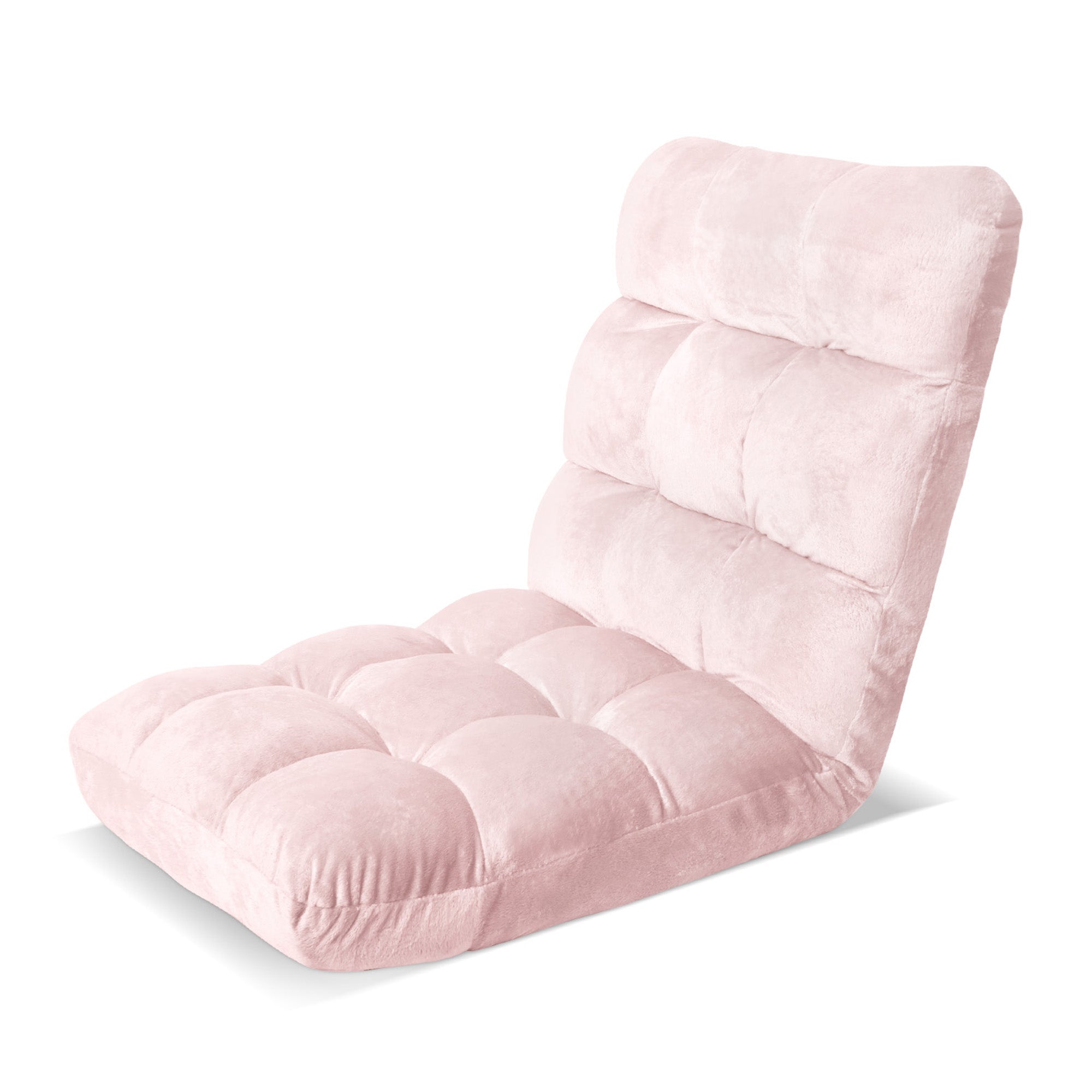 Floor Lounge Sofa Bed Flannel Fabric Pink - Furniture > Bar Stools & Chairs > Arm Chairs & Recliners - Rivercity House & Home Co. (ABN 18 642 972 209) - Affordable Modern Furniture Australia