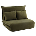 Foldable 2-Seater Floor Lounge Sofa Bed with Adjustable Support - Green