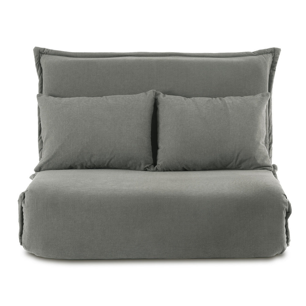 Floor Lounge Sofa Bed Foldable 2 Seater Grey - Furniture > Bar Stools & Chairs > Arm Chairs & Recliners - Rivercity House & Home Co. (ABN 18 642 972 209) - Affordable Modern Furniture Australia