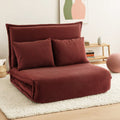 2-Seater Foldable Floor Lounge Sofa Bed with Adjustable Support - Orange