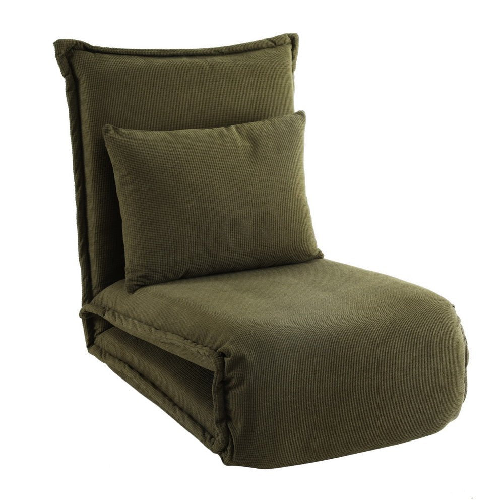 Floor Lounge Sofa Bed Foldable Green - Furniture > Bar Stools & Chairs > Arm Chairs & Recliners - Rivercity House & Home Co. (ABN 18 642 972 209) - Affordable Modern Furniture Australia